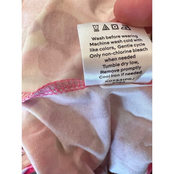 Draper James RSVP Pink Heart Print Wrap Dress Small Ruffle Hem Long Sleeve - Picture 16 of 16